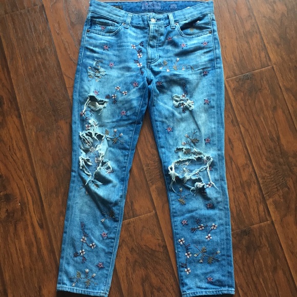 Lucky Brand Denim - Lucky Brand embroidered boyfriend jeans